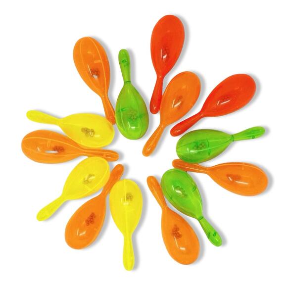 Vintage Neon Plastic Maracas 7" Clear Party Toy 2005 Y2K Vibes NWOT - Picture 4 of 7